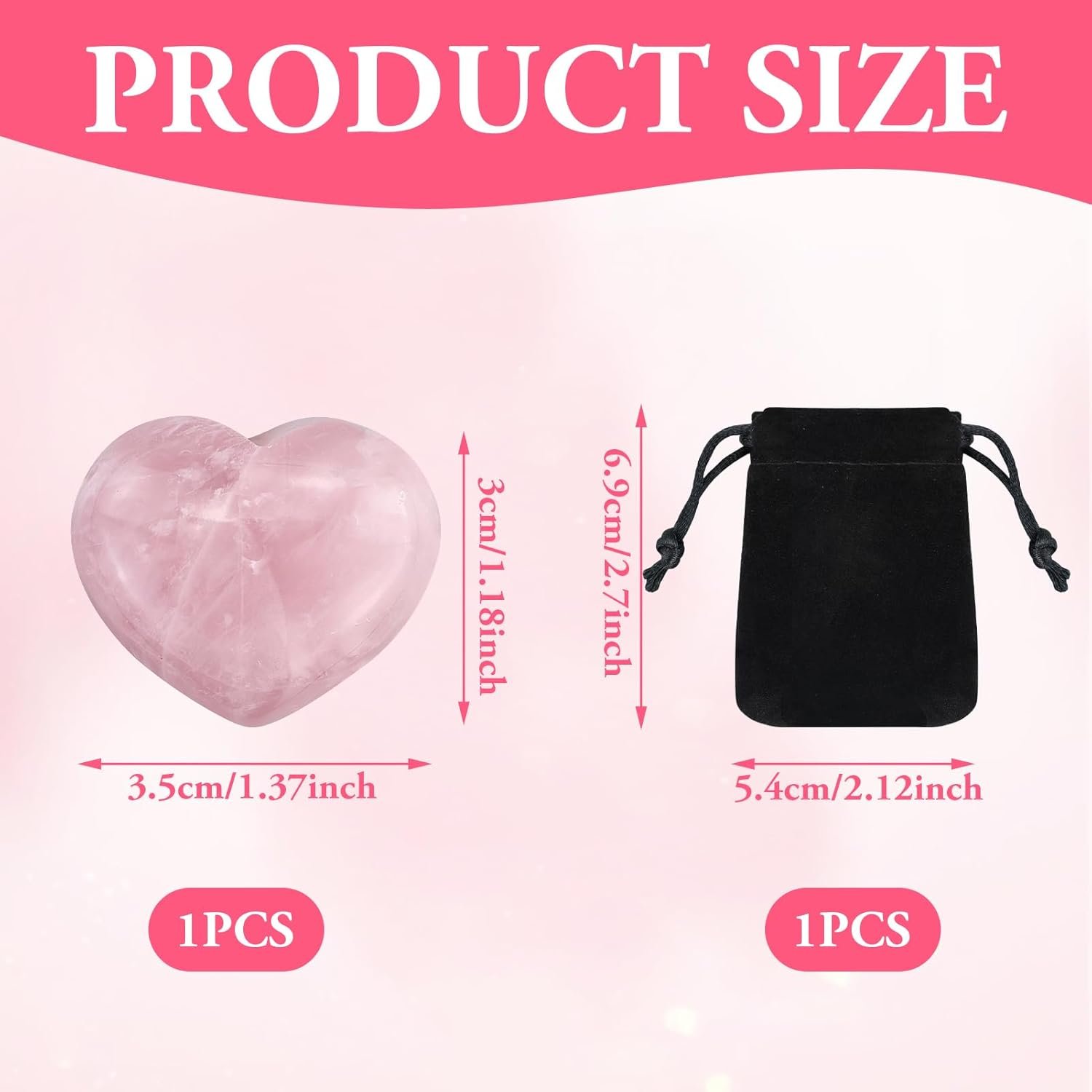 1 cristal de cuarzo rosa de 40 mm. en forma de corazón. Cristal curativo grande. 1 cristal de cuarzo rosa de 40 mm. en forma de corazón. Cristal curativo grande. - Imagen 2