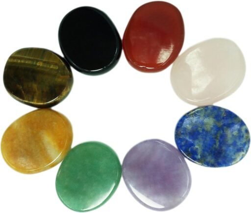 Juego de 8 piedras de chakra, forma ovalada