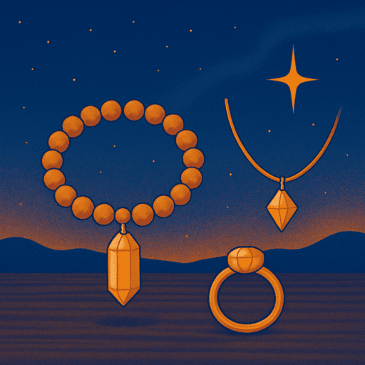 Pulseras, collares y anillos con cristales y piedras energéticas