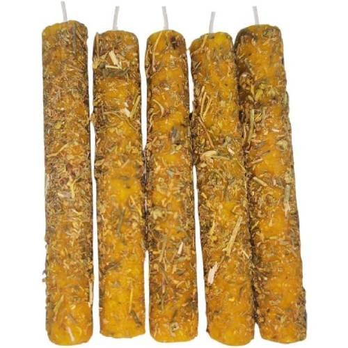 Velas de Miel y Ruda, 5 Unidades, 10 cm, Atrae Abundancia y Limpia Energías Negativas [Clase de eficiencia energética A]