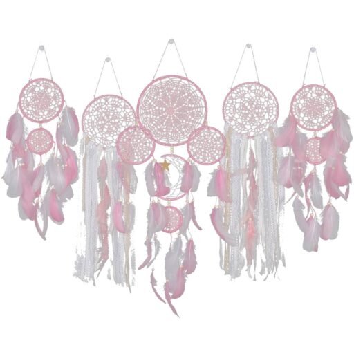 Paquete de 5 Atrapasueños Extragrandes de Macramé