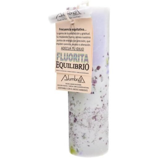 Vela Artesanal con Fluorita para Meditación y Relajación