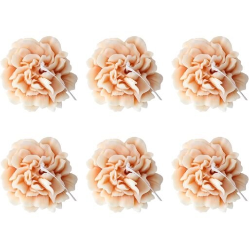 6 velas, velas perfumadas en forma de flor, velas de soja de clavel, vela decorativa, para meditación y alivio del estrés