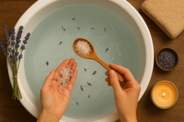 Ritual de baño energético con sal marina y lavanda 