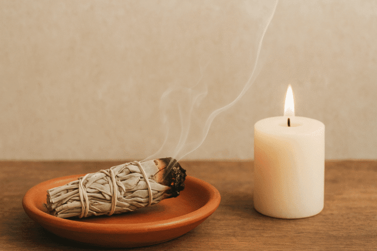 Ritual de limpieza energética con sahumerios para el hogar