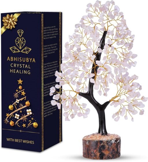 Árbol de los deseos de cuarzo rosa