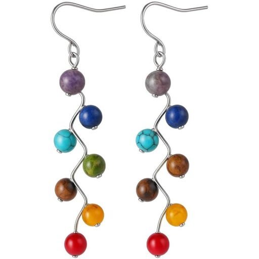 Pendientes 7 Chakras en Plata